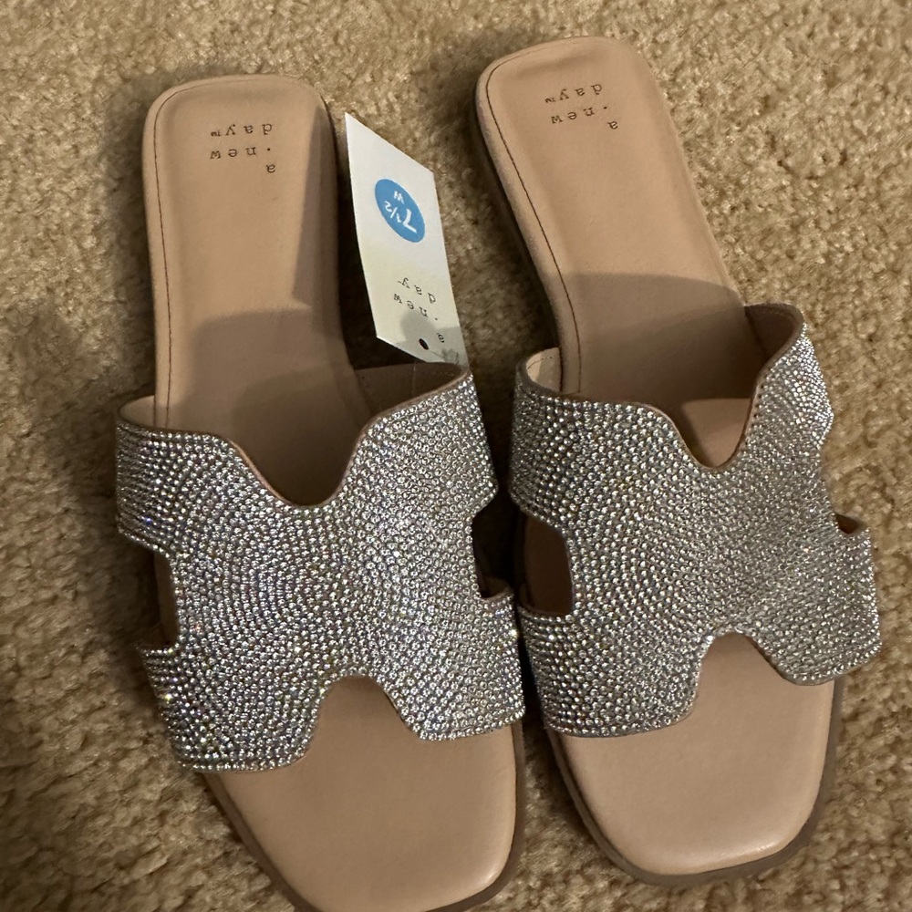 a new day Silver Rhinestone Sandals